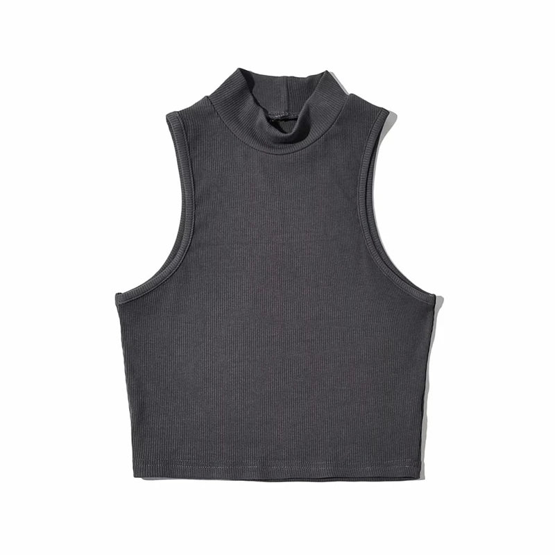 Women's High-Neck Crop Tank Top