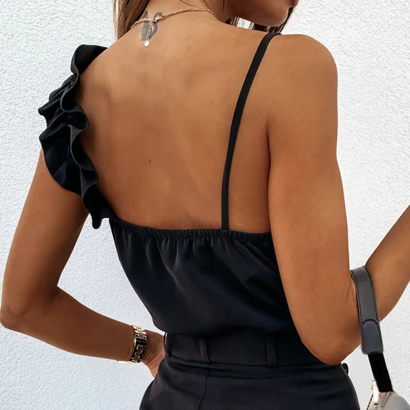 Women's V-Neck Ruffle Cami Top