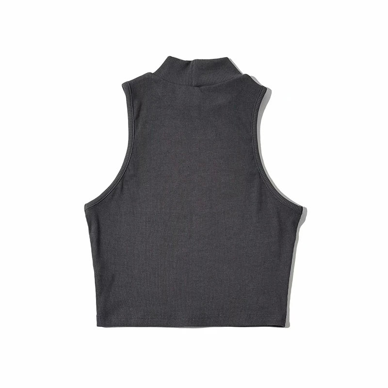 Women's High-Neck Crop Tank Top