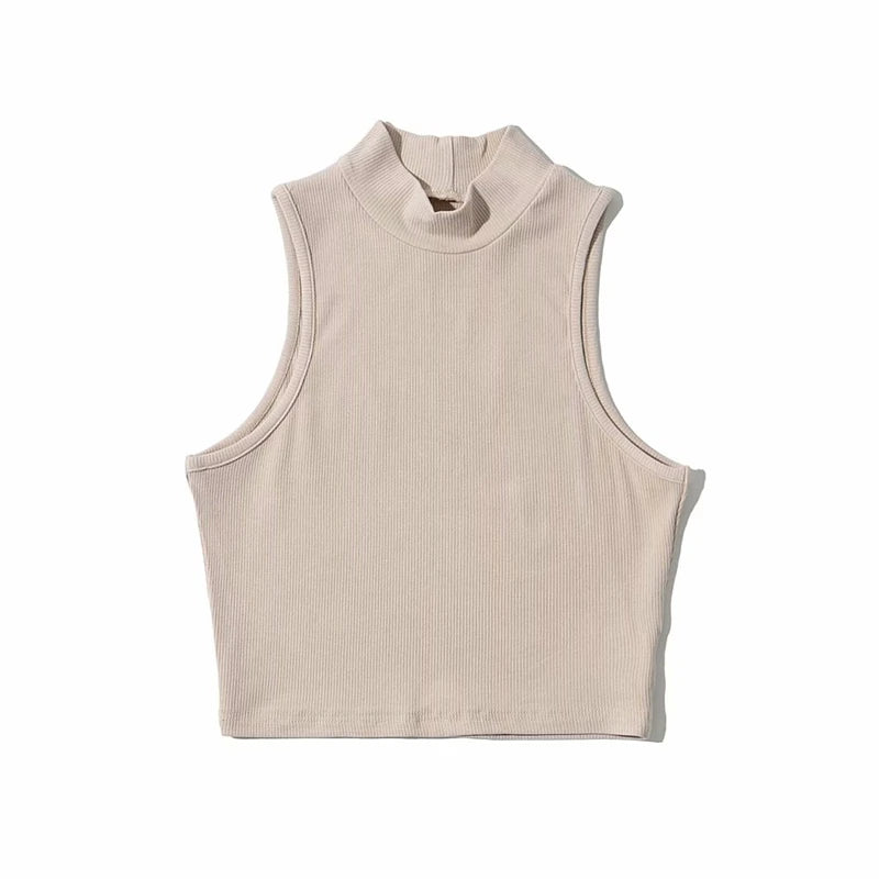 Women's High-Neck Crop Tank Top