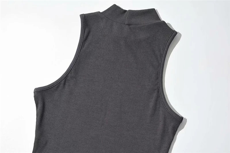 Women's High-Neck Crop Tank Top