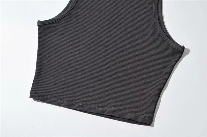 Women's High-Neck Crop Tank Top
