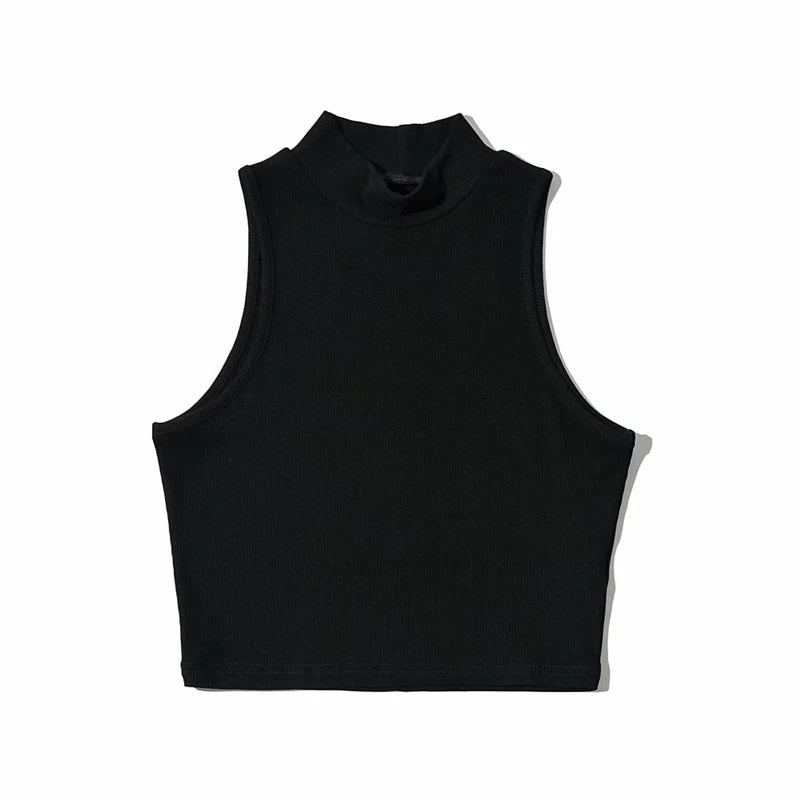 Women's High-Neck Crop Tank Top