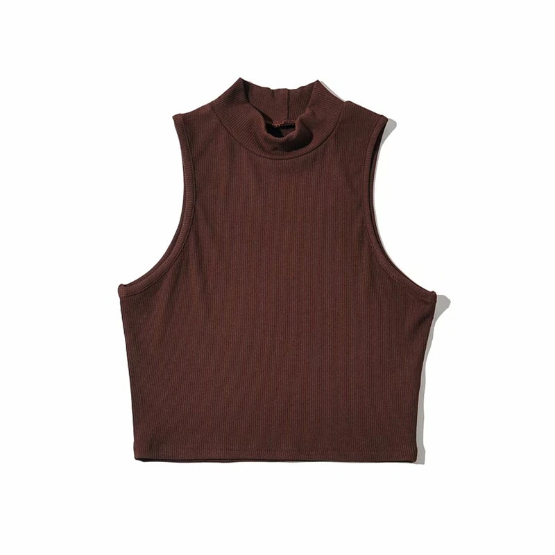 Women's High-Neck Crop Tank Top