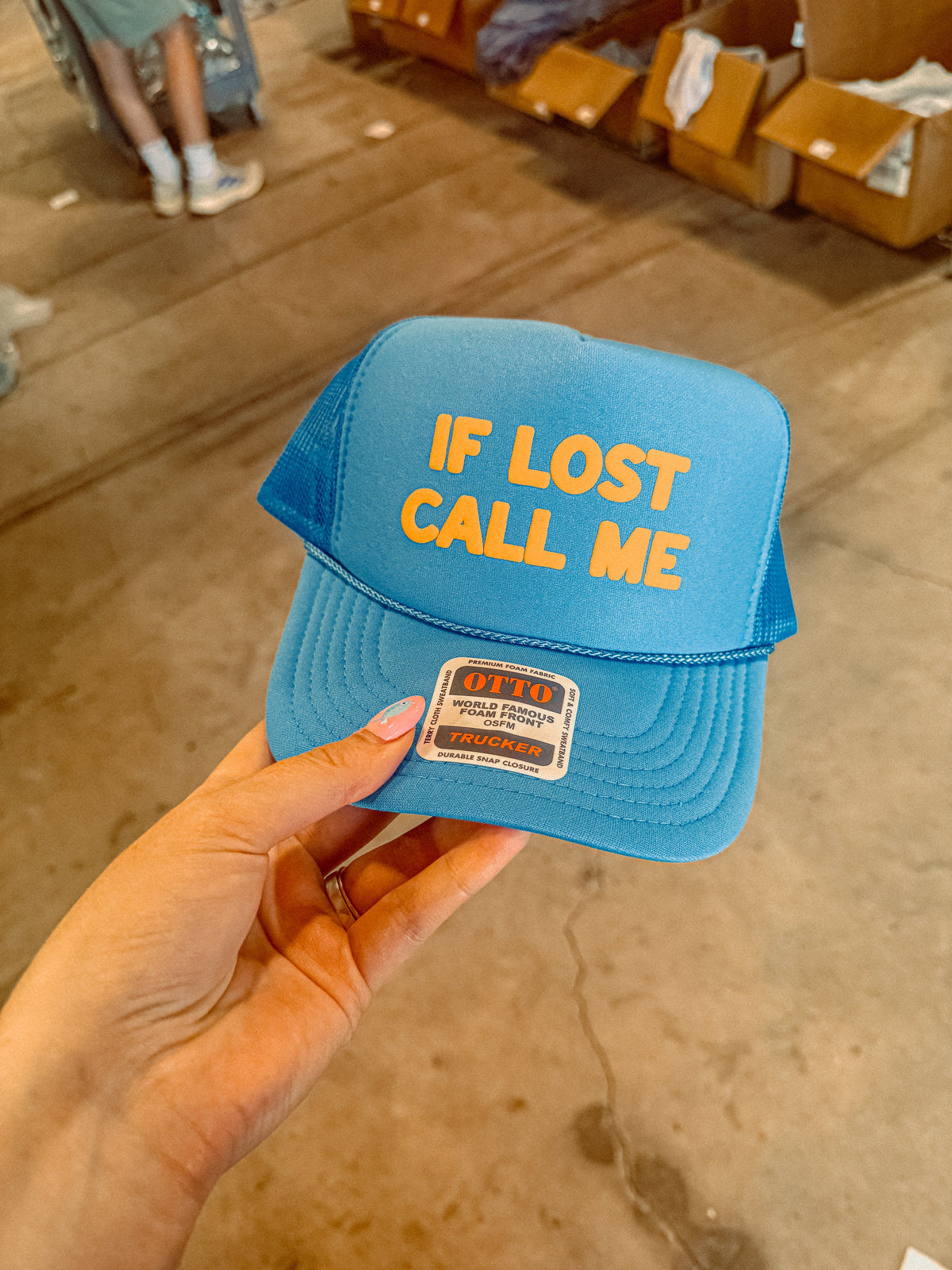 Underground Original Design: If Lost Call Me, Gold Puff Trucker Hat