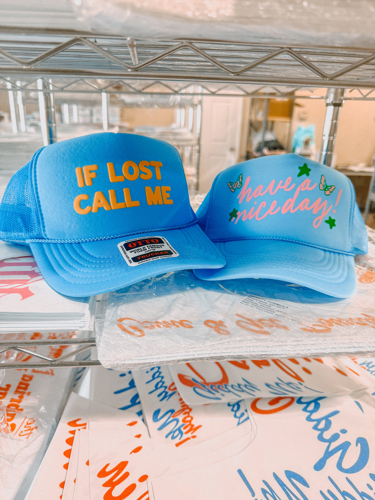 Underground Original Design: If Lost Call Me, Gold Puff Trucker Hat