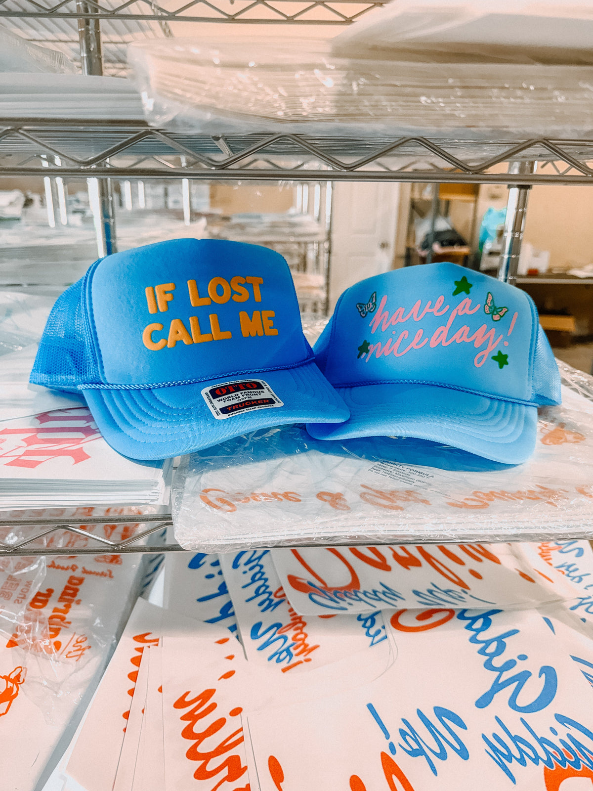 Underground Original Design: If Lost Call Me, Gold Puff Trucker Hat