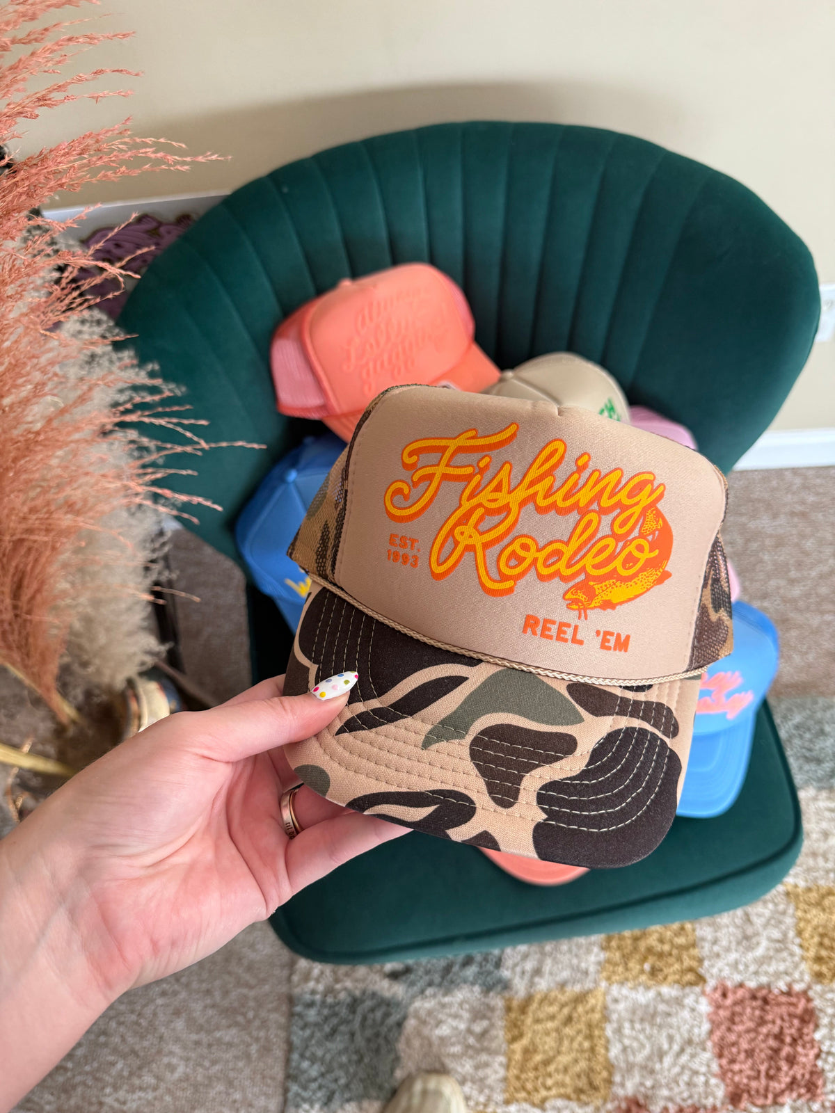 Underground Original Design: Fishing Rodeo,Country  Western Trucker Hat