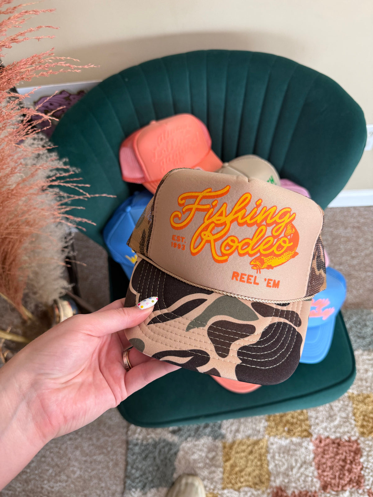 Underground Original Design: Fishing Rodeo,Country  Western Trucker Hat
