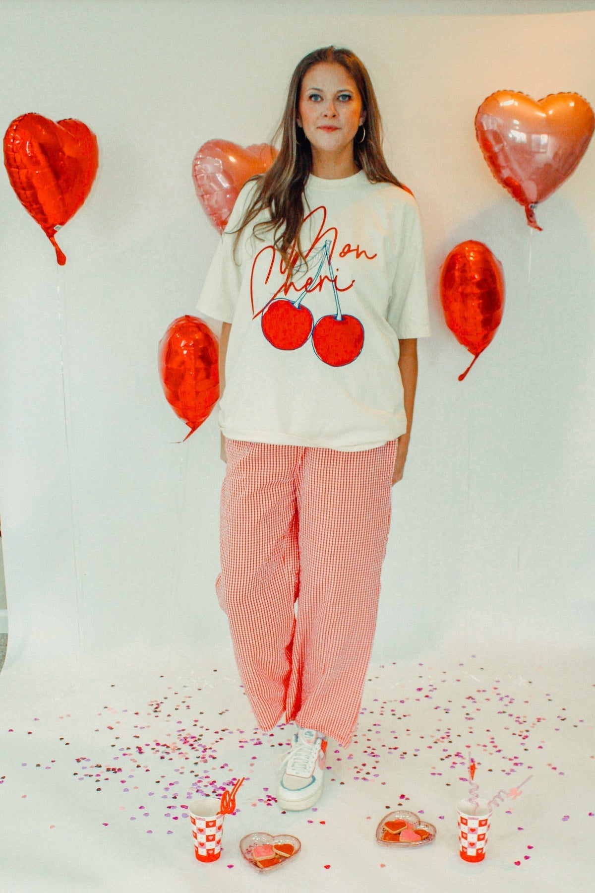 Underground Original Design: Mon Cheri, Cherries Boxy Cotton T-Shirt
