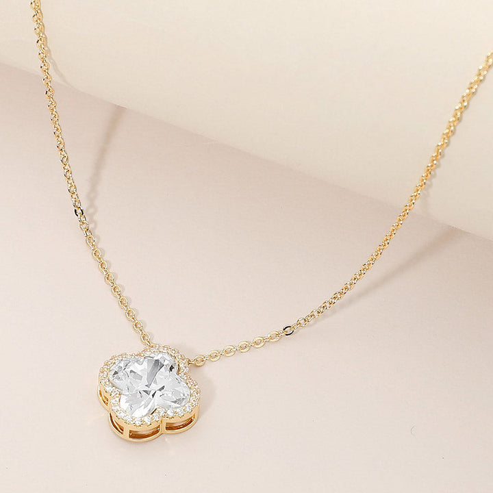 CZ Quatrefoil Pendant Necklace