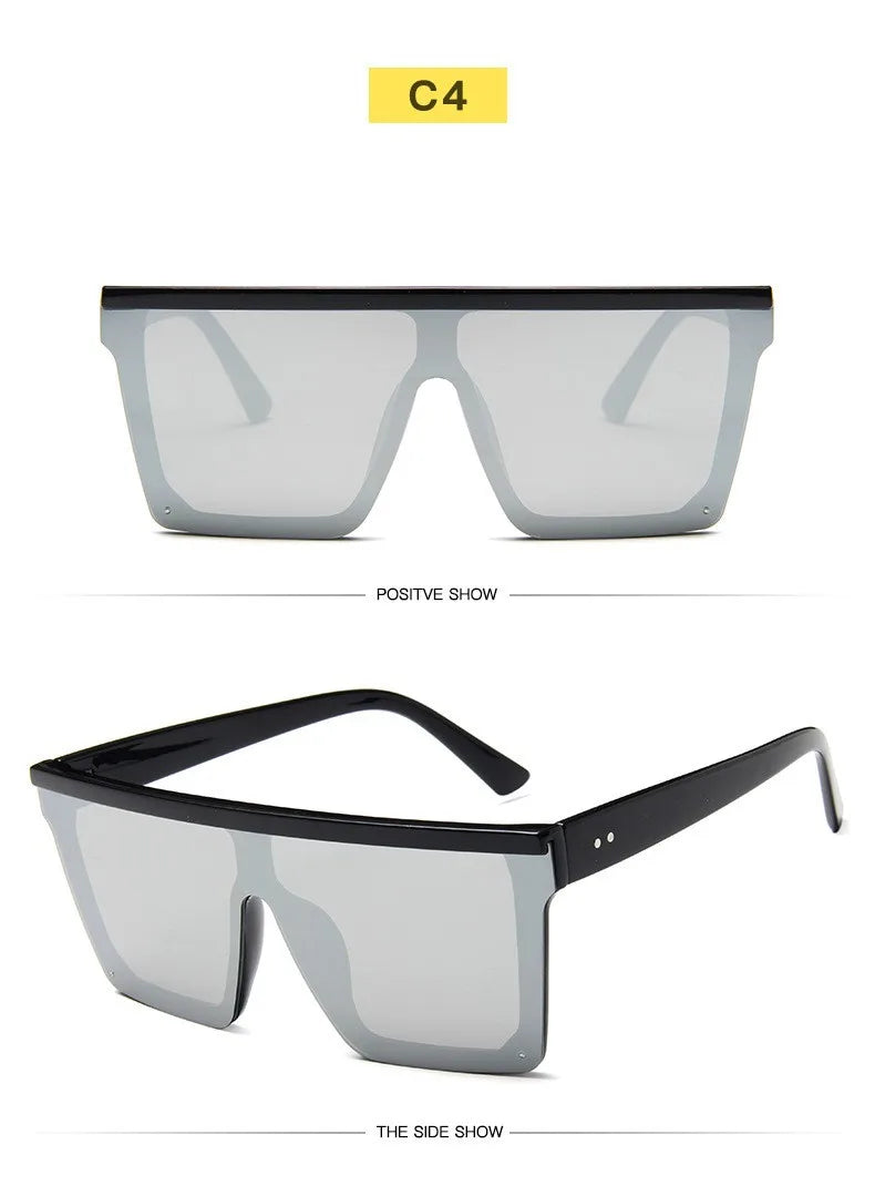 European And American Style Large Frame Integrated Sunglasses Ins Street Shooting Sunscreen Sunglasses For Men And Women 1914