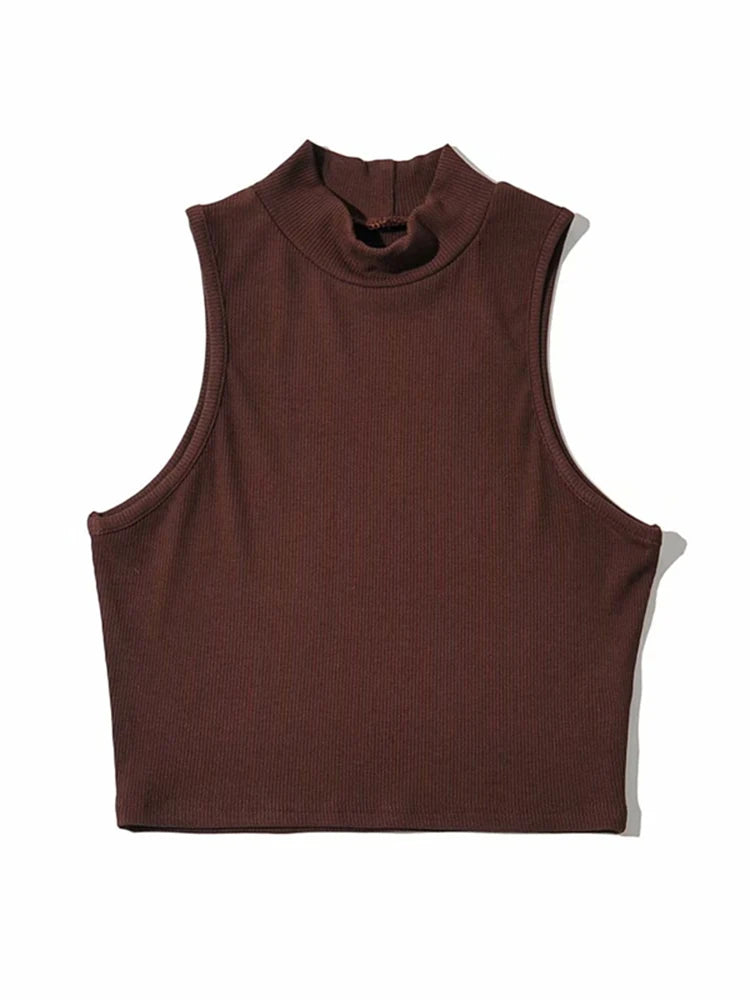 Women's High-Neck Crop Tank Top