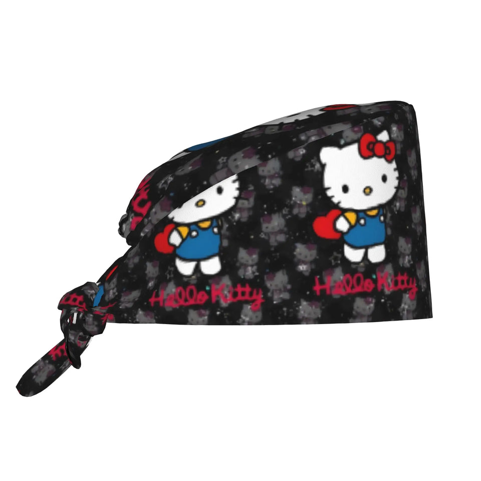 Custom Girls Kitten Working Cap Surgical Hats Women Men Kawaii Cartoon Anime Nursing Cap Lab Works Hat