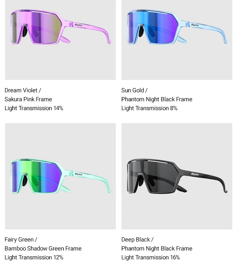 SCVCN Photochromic Sunglasses for Men Cycling Glasses UV400n Women Driving Glasses MTB Road Bike Sport Eyewear Running