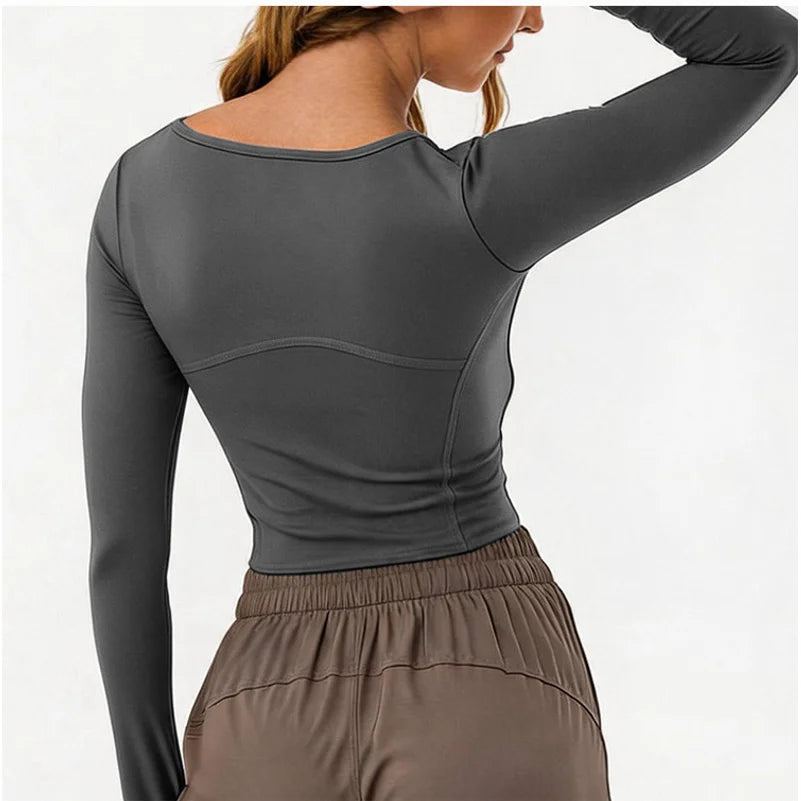 Women's Long-Sleeve Crop Workout Top