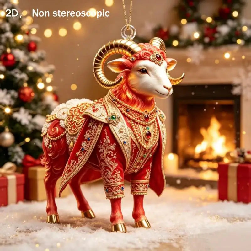 Acrylic Winged Goat Ornament