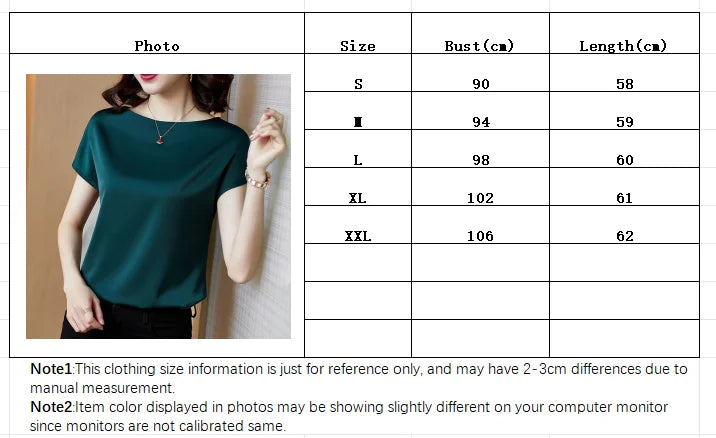 Women's Crew-Neck Short-Sleeve Blouse