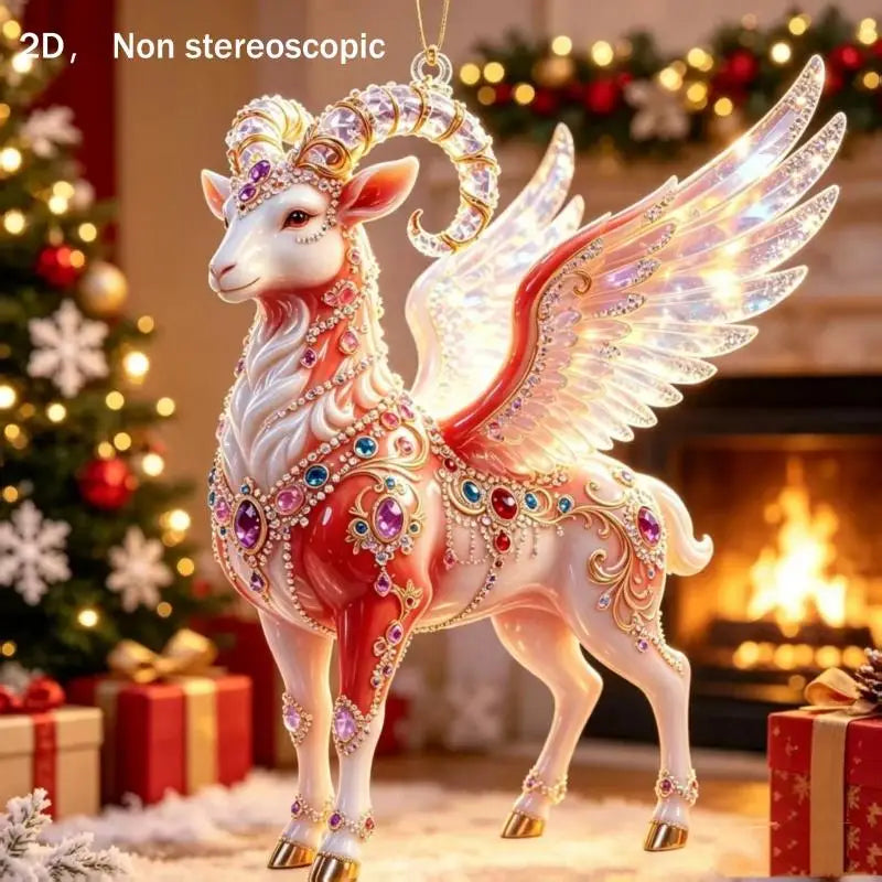 Acrylic Winged Goat Ornament