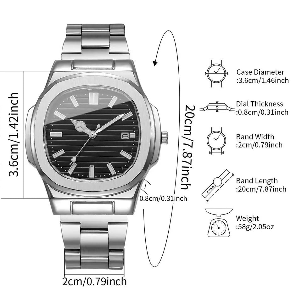 Men's Square-Dial Quartz Watch
