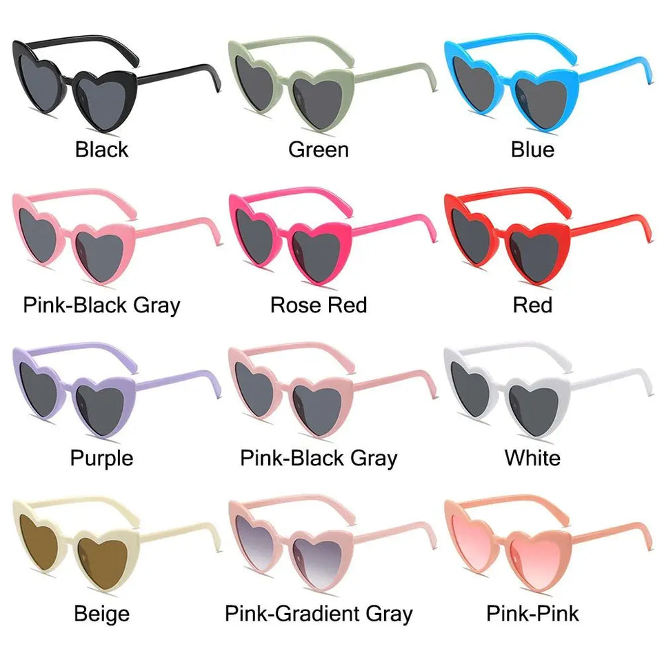 UV Protection Heart-Shaped Sunglasses Trendy Irregular Pink Heart Sun Glasses Fashion Vintage Street Shooting Shades for Women