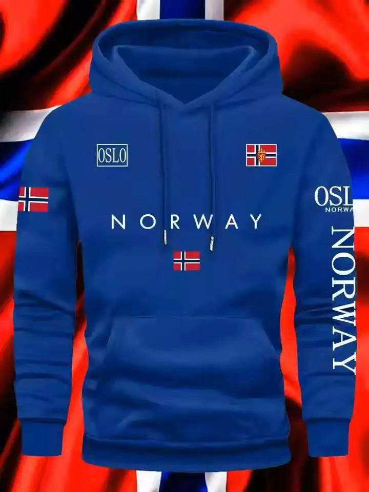 2026 new Norwegian Print Eco Friendly Hooded Sweatshirt Men Women Autumn Winter Casual Warm Sportswear streetwear sweatshirt