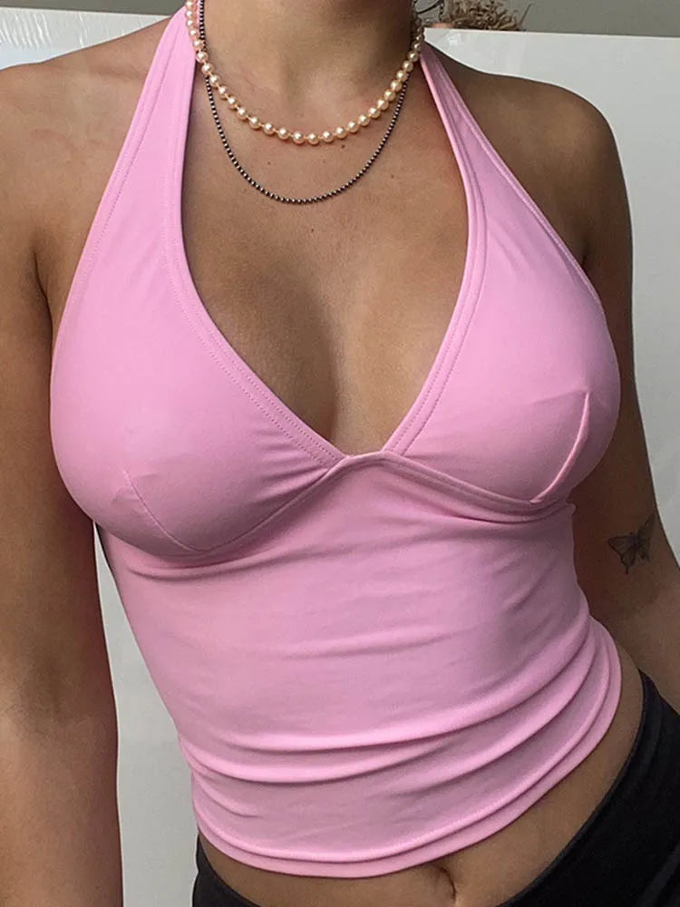 Women's V-Neck Halter Cami Top