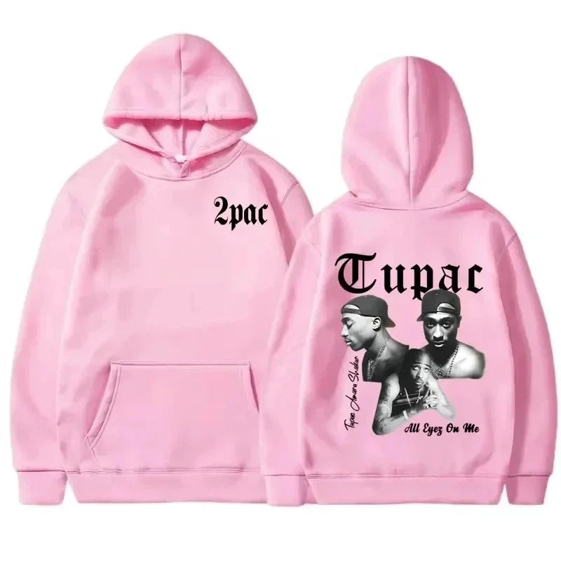 Rapper Tupac 2pac Hoodie Men's and Women's Sportswear Neutral Hoodie Fashion Letter Printed Pattern Hip Hop Sportswear Casual