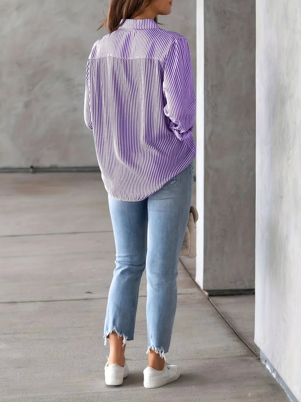 Women's Striped Long-Sleeve Shirt