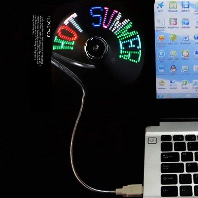 Programmable USB LED Message Fan