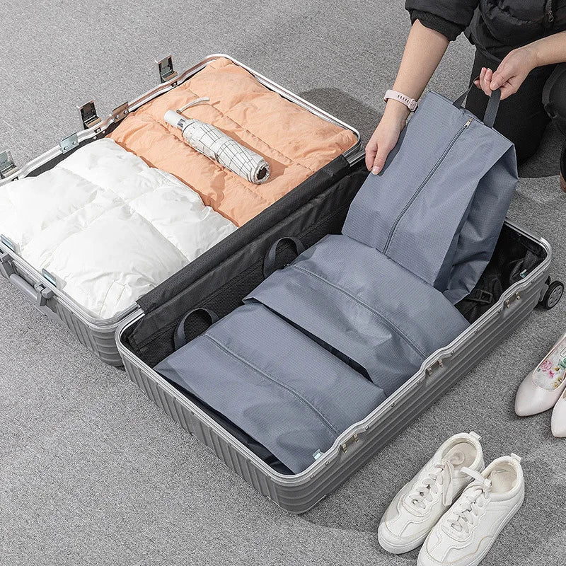Black Polyester Shoe Storage Bag with Zipper