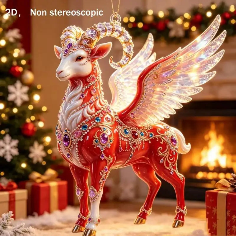 Acrylic Winged Goat Ornament