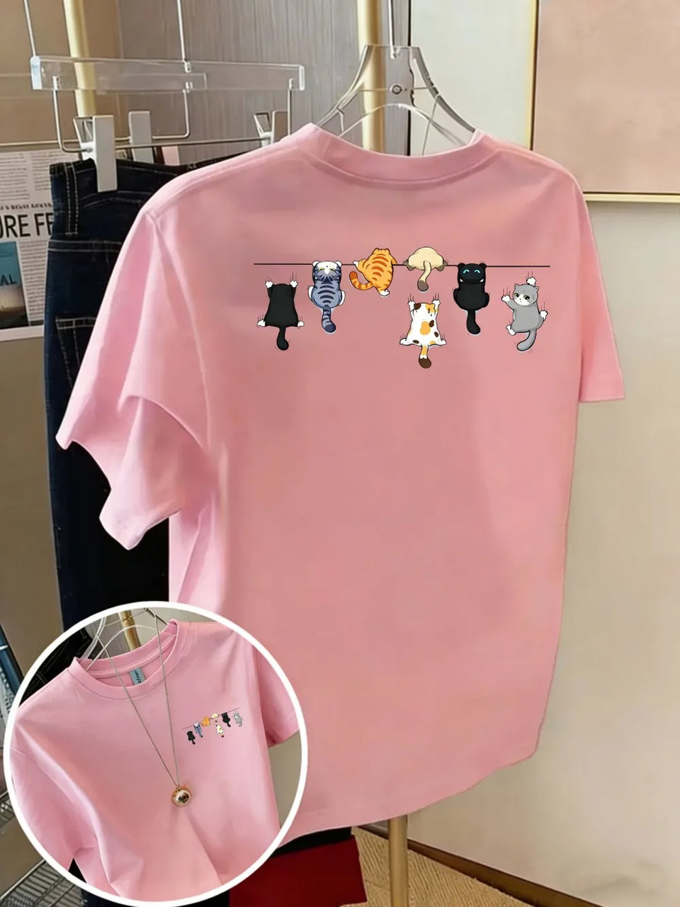 Women's Cat-Print T-Shirt