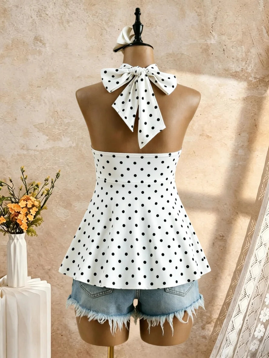 Women's Twist-Front Peplum Cami Top