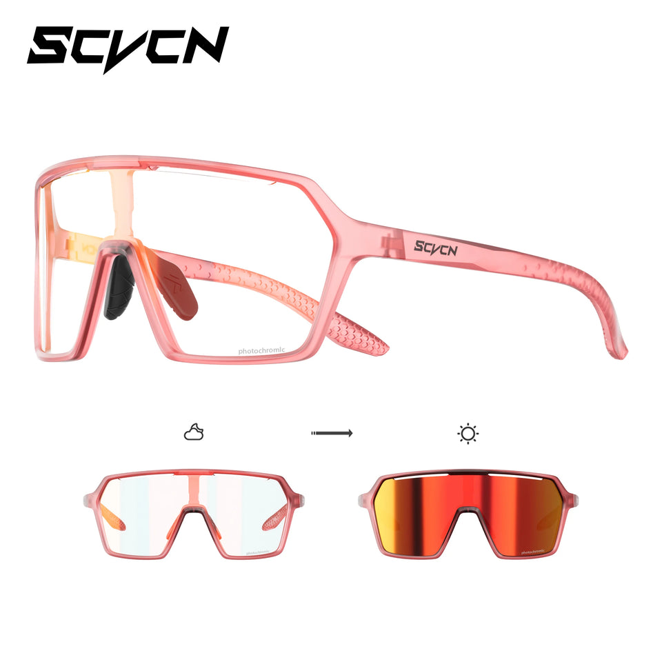 SCVCN Photochromic Sunglasses for Men Cycling Glasses UV400n Women Driving Glasses MTB Road Bike Sport Eyewear Running