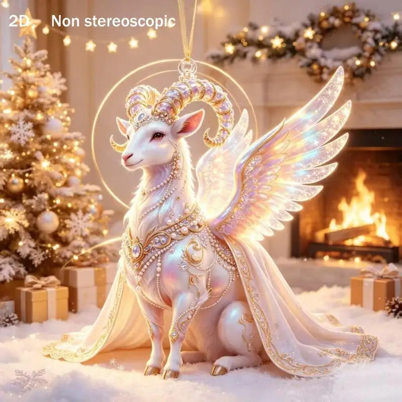 Acrylic Winged Goat Ornament