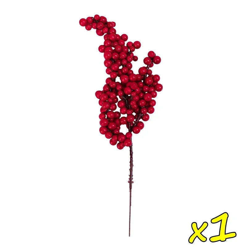 Artificial Holly Berry Stems
