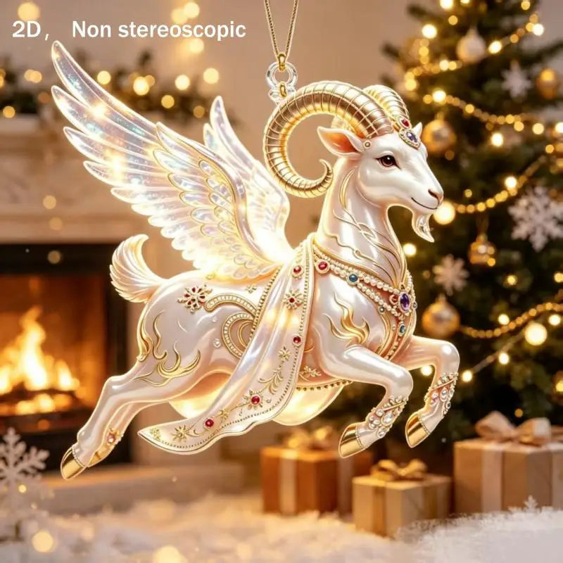 Acrylic Winged Goat Ornament