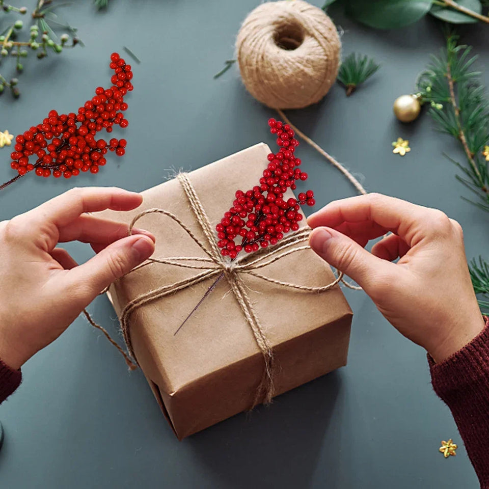 Artificial Holly Berry Stems