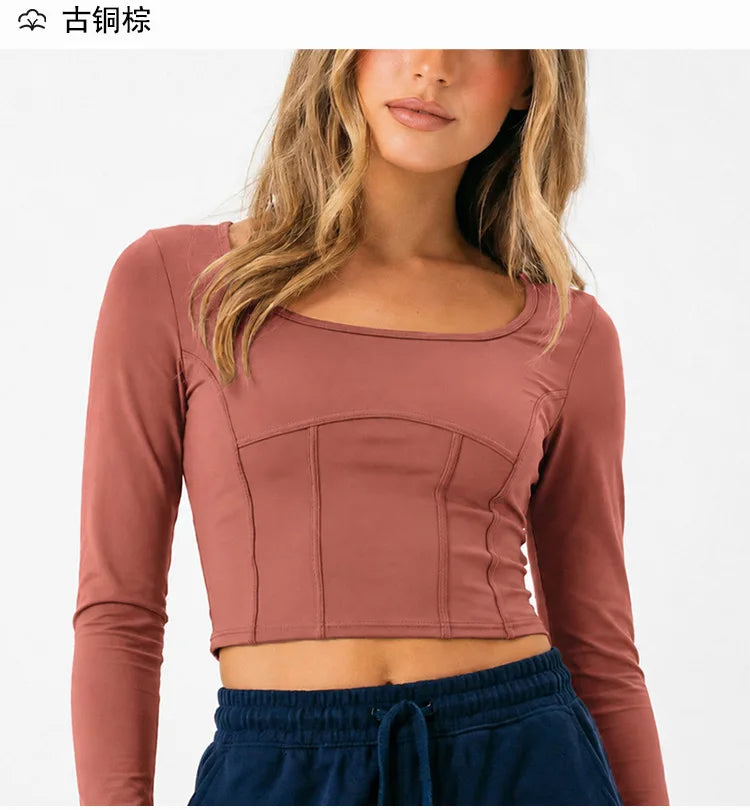 Women's Long-Sleeve Crop Workout Top