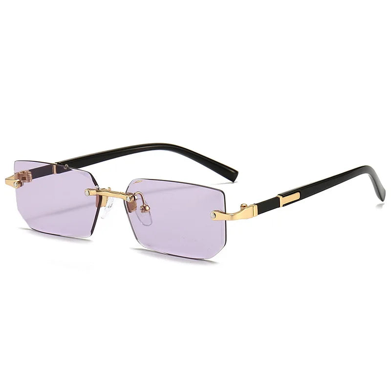 Fashion Rimless Sunglasses Men Women Populare Frameless Sun Glasses Male Female Classic Square Summer Traveling Shades
