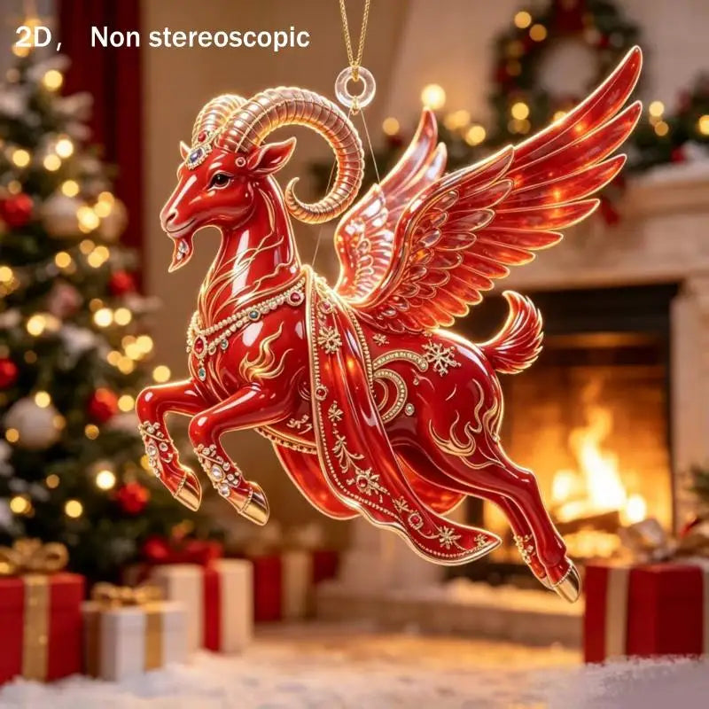 Acrylic Winged Goat Ornament