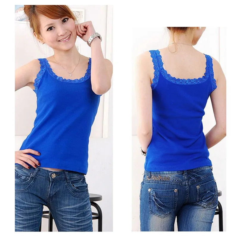 Women's Lace-Trim Tank Top