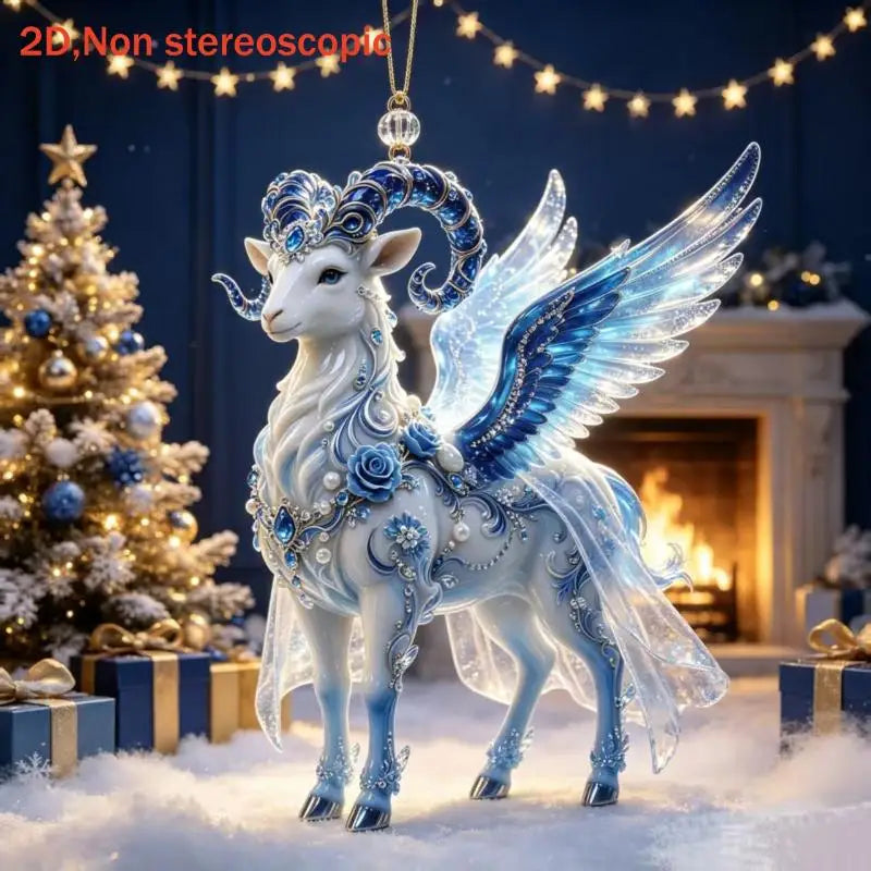 Acrylic Winged Goat Ornament