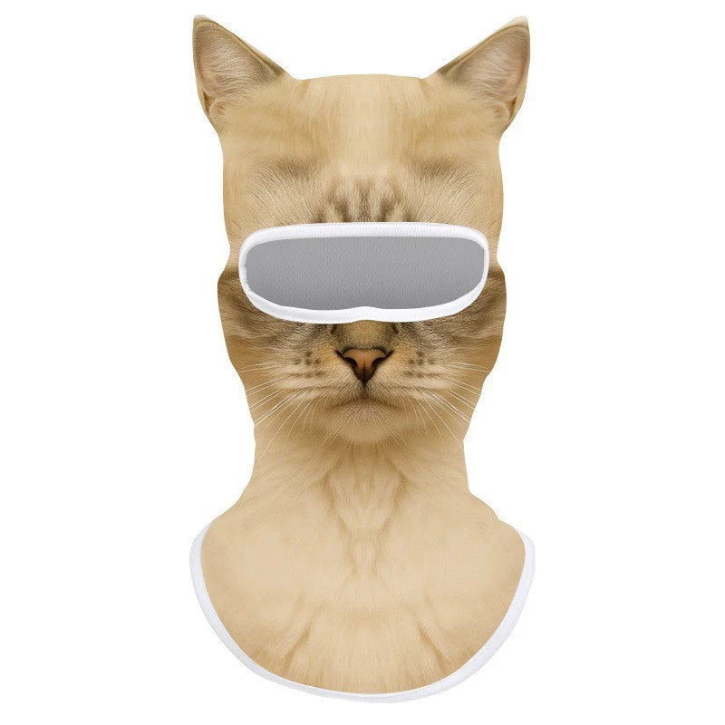 3D Cat Ski Balaclava Animal Face Covering Full Face Hood Ski Masque Cute Animal Balaclava Motorcycle Motocross Snowboard Hats