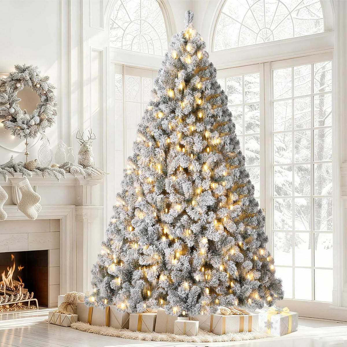 Pre-Lit Flocked Christmas Tree