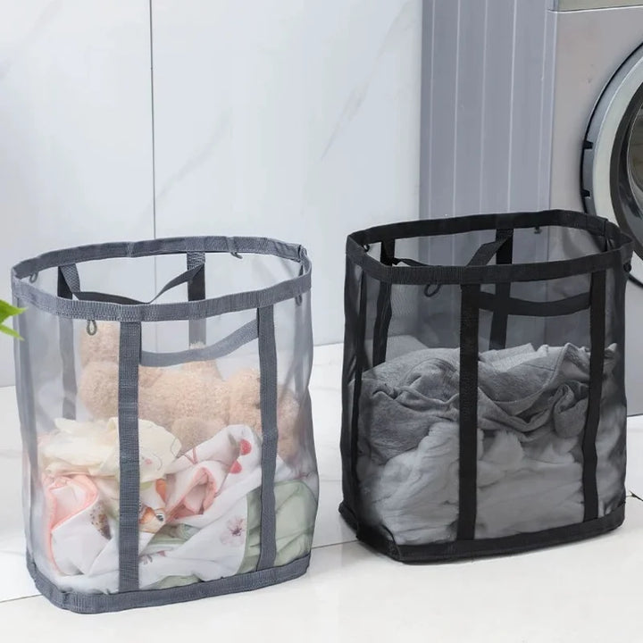 Collapsible Mesh Laundry Basket with Handles