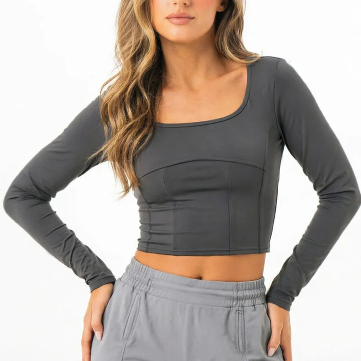 Women's Long-Sleeve Crop Workout Top