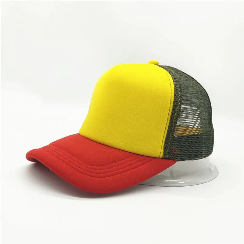 1 Piece Summer Trucker Hat Custom Logo Men Women Net Polyester Baseball Cap Print Mesh Dad Hats Adjustable Sun Hat Visor
