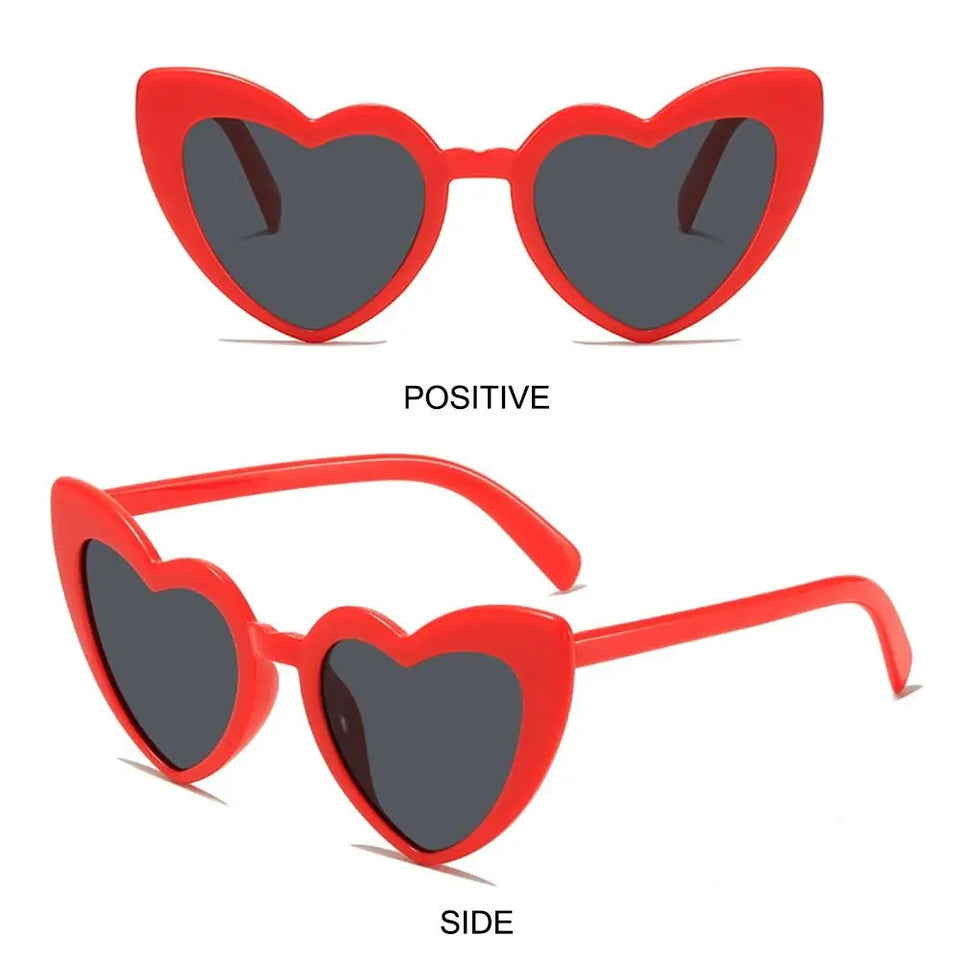 UV Protection Heart-Shaped Sunglasses Trendy Irregular Pink Heart Sun Glasses Fashion Vintage Street Shooting Shades for Women
